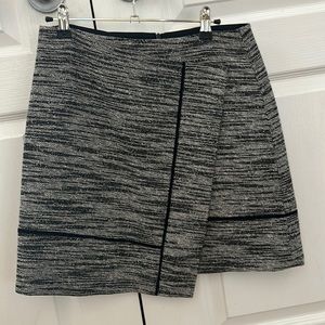 Black and white boucle skirt